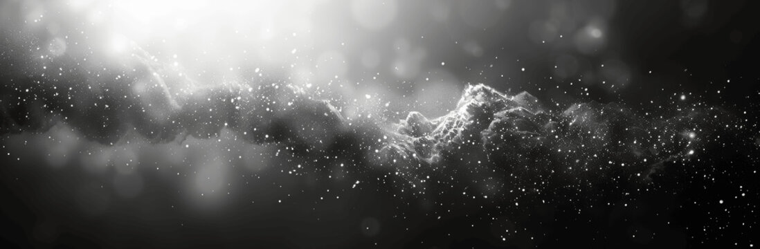Black Gray Silver White Gradient Wavy Abstract Background with Grainy Texture Metallic Effect