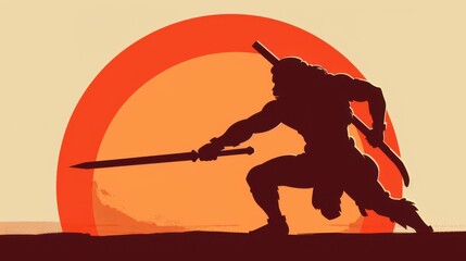 Obraz premium Celebrate Hanuman Jayanti with this elegant illustration of Lord Hanumans silhouette.