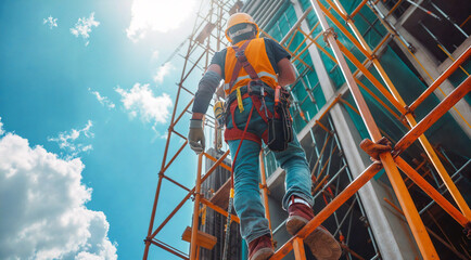 危険な工事現場で働く人々