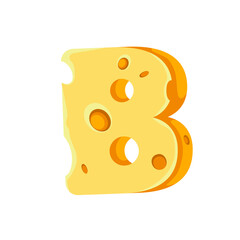 Cheese Letter B 3D Effect