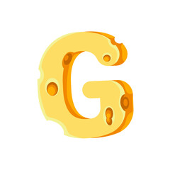 Cheese Letter G 3D Effect
