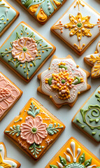 Fototapeta premium cookies and bread in an illustrator doodle graphic style
