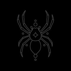 cool spider hipster logo design vector
