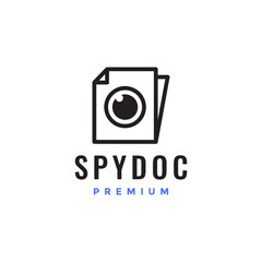 spy camera cool technology line logo design vector