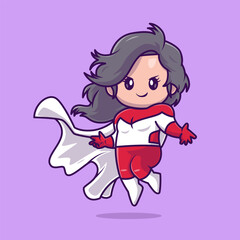 Cute Superhero Girl Flying Cartoon Vector Icon Illustration.
People Holiday Icon Concept Isolated Premium Vector. Flat
Cartoon Style