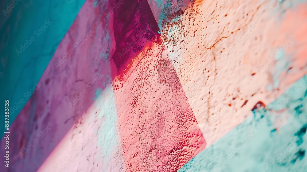 Poster closeup of colorful urban wall texture modern pattern for wallpaper or mockup presentation design cr