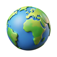 Naklejka premium earth globe isolated 3d cartoon style illustration