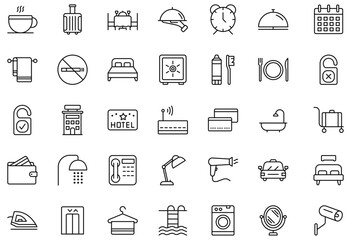 Hostel - Icons Pack,35 vector icons are ready for your​ awesome projects.
