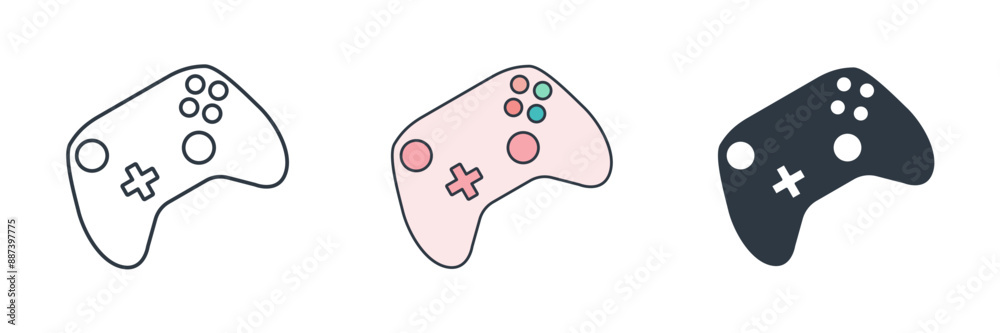 Wall mural game controller, gamepad icon theme symbol vector illustration isolated on white background