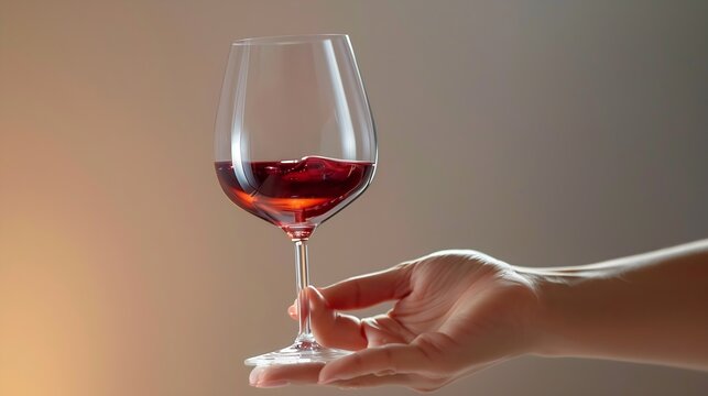 port wine testing someones hand holding glass with ruby wine : Generative AI