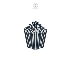 Popcorn icon theme symbol vector illustration isolated on white background