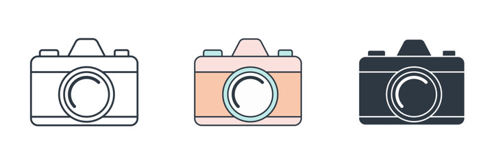 Camera icon theme symbol vector illustration isolated on white background