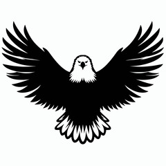 Obraz premium a very simple and single Eagle silhouette white background, a very simple and single Eagle silhouette white background