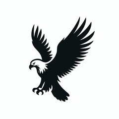 Obraz premium a very simple and single Eagle silhouette white background, a very simple and single Eagle silhouette white background