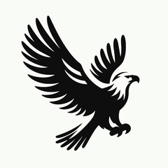 Fototapeta premium a very simple and single Eagle silhouette white background, a very simple and single Eagle silhouette white background
