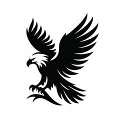 Fototapeta premium a very simple and single Eagle silhouette white background, a very simple and single Eagle silhouette white background