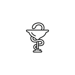 Snake and bowl pharmacy icon vector. EPS 10 editable vector