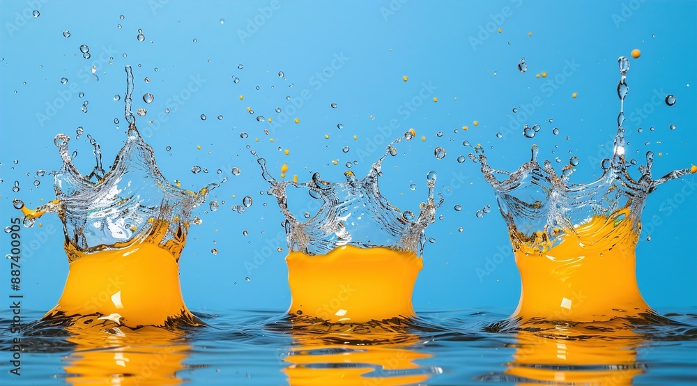 Wall mural orange juice splash