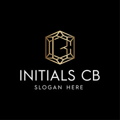 Minimalist Abstract Initials CB Logo Vector Illustration
