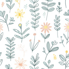 2D flower and leaf cards in various styles