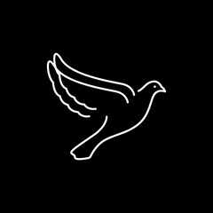 Obraz premium beauty flying dove line art logo design vector