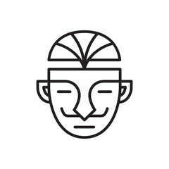 javanese man head culture line logo design vector