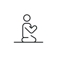 Prayer icon. Simple Prayer icon for social media, app, and web design. Vector illustration.