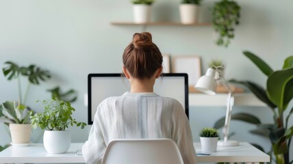 A virtual therapist connects with a client remotely through video conferencing.
