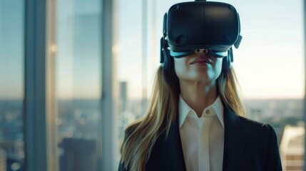 Businesswoman Exploring Virtual Reality