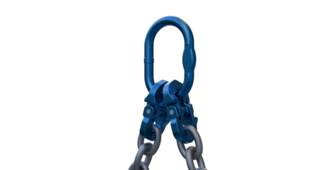 Two-leg chain; double leg chain sling; safe lifting equipment; Oblong and grab hook arrangement