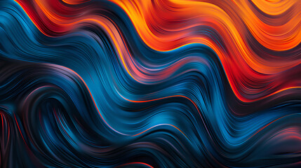 Obraz premium Dark blue orange red grainy texture background, abstract vibrant color wave shape black backdrop noisy wide banner header design Stock Illustration