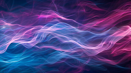 Obraz premium Abstract flowing light waves in shades of pink and purple