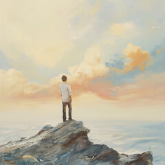 Obraz premium Achieve Freedom and a New Beginning: Embrace Resilience, Happiness, Peace, and Calm