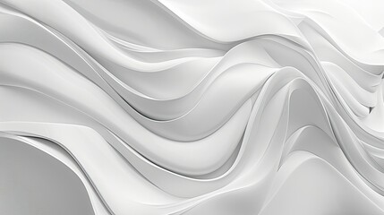 Obraz premium Abstract white gray background with wavy smooth lines flowing on it