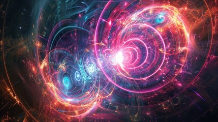 Vibrant swirling energy patterns in cosmic space