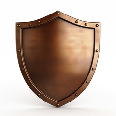 Vintage Bronze Shield With Rivets and Polished Texture