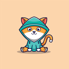 Catis mascot character logo design vector illustration
