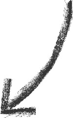 Crayon hand drawn arrow icon. Pencil and brush scribbles sketch. Grunge charcoal textured doodle. Chalk mark element