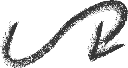 Crayon hand drawn arrow icon. Pencil and brush scribbles sketch. Grunge charcoal textured doodle. Chalk mark element