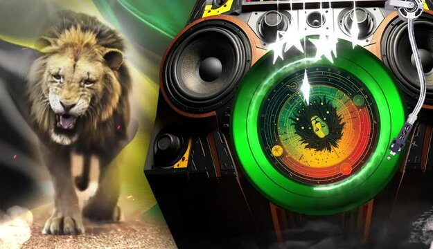 Flyer Midia Digital Reggae Cultural Work Flyer Lion Jamaica
