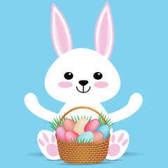 easter bunny with eggs