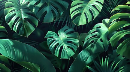 Fototapeta premium palm leaves background