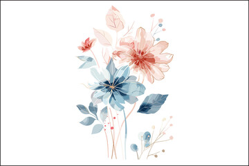 Stunning Multicolor Watercolor Flowers