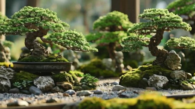 Bongsai in garden view