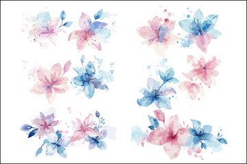 Stunning Multicolor Watercolor Flowers