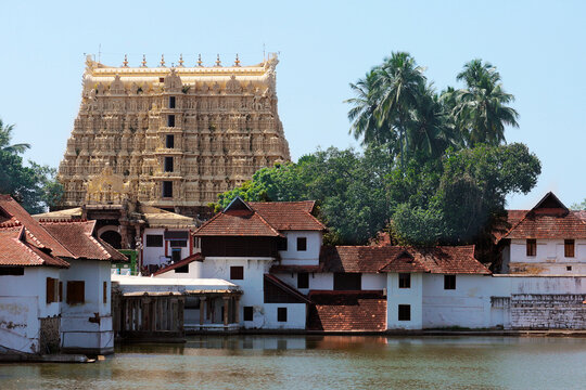 Popular place of pilgrimage. Ancient Padmanabha swami temple in Thiruvananthapuram, Kerala, India.
