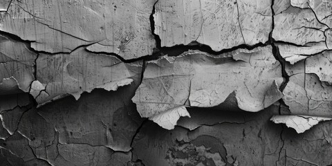 A close-up view of a cracked wall with visible cracks and fissures