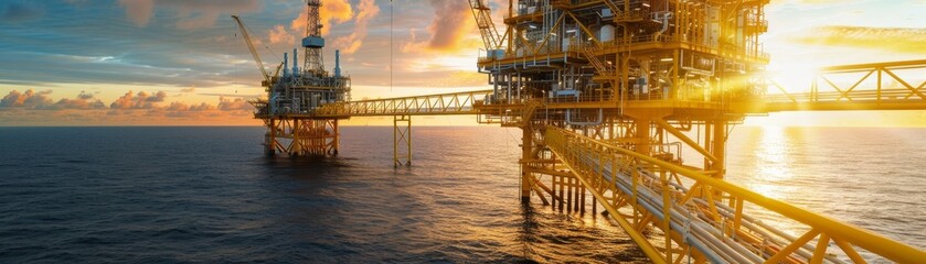 Fototapeta premium Exploring the Oil Industry: Pumps, Rigs, and Workers in Action