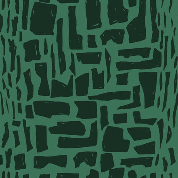 Snake or crocodile skin seamless pattern in green color