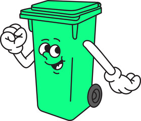 Hand drawn vector illustration of Trash Bin Art Style | Logo, Icon, Visual Identity, Asset	